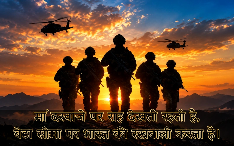 Heart Touching Army Shayari 2 LINE