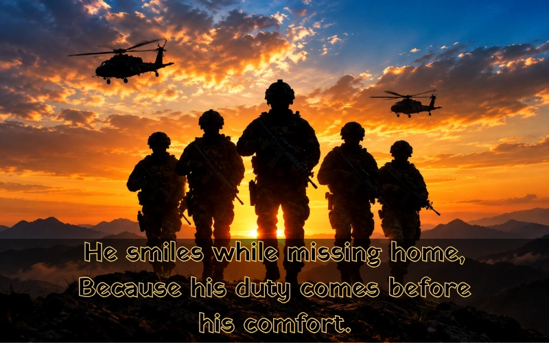 Heart Touching Army Shayari 2 LINE English