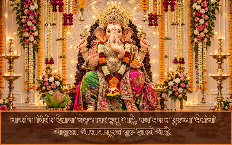 Ganpati Bappa Visarjan Caption In Marathi