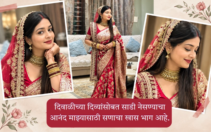 Diwali Saree Captions For Instagram Marathi